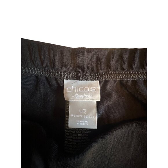 Chicos Travelers Size 4 (22/24) Black Slinky Knit Straight Leg Pull On Pants - Picture 3 of 3
